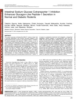 Intestinal Sodium Glucose Cotransporter 1 Inhibition Enhances