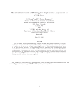 Mathematical Models of Dividing Cell Populations: Application to