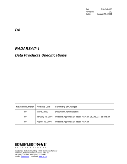 RADARSAT-1 Data Sheet