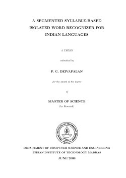a segmented syllable-based isolated word