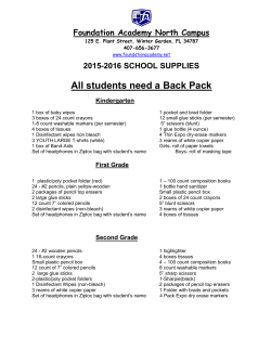 All students need a Back Pack