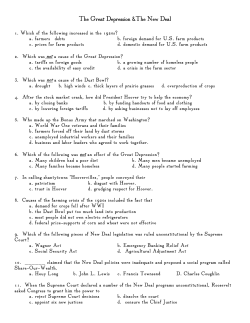 The Great DepressionNew deal test2015