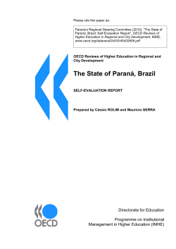 Self-evaluation report: State of Paran&aacute;