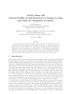 ALMA Memo 326 Vertical Profiles of Soil Resistivity at Pampa La