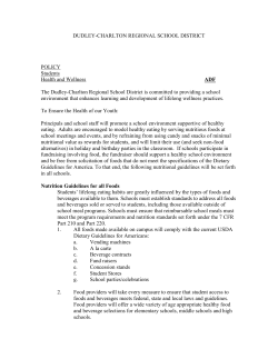 Dudley-Charlton Regional School District Wellness Policy