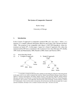 The Syntax of Comparative Numerals&lowast; Karlos Arregi University of