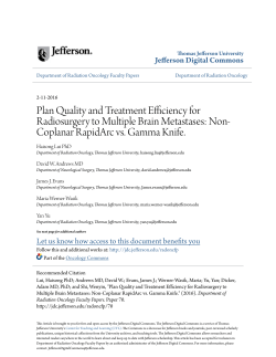 Plan Quality and Treatment Efficiency for Radiosurgery to Multiple