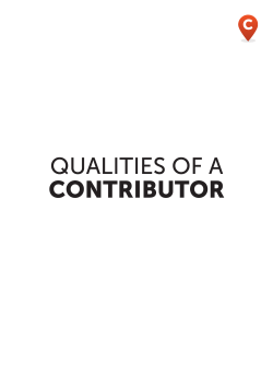 Qualities of a Contributor