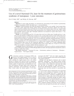 Use of a novel fractional CO2 laser for the treatment of genitourinary