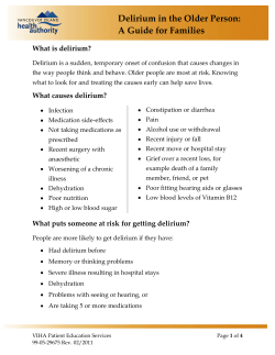 Delirium in the Older Person:A Guide for Families
