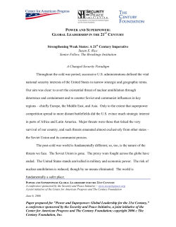 Paper prepared for "Power and Superpower: Global Leadership for