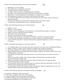 Momentum Review Questions MC