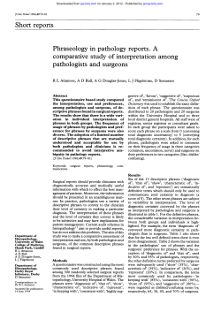 Short reports comparative study of interpretation among pathologists