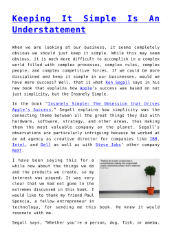 Keeping It Simple Is An Understatement,Steve Jobs And The Power