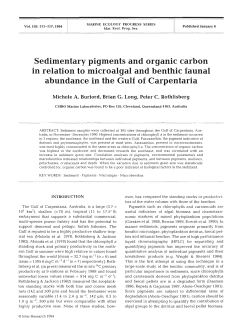 Sedimentary pigments and organic carbon in relation to microalgal