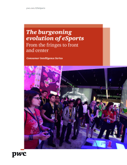 The burgeoning evolution of eSports