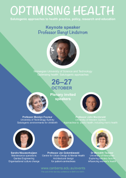 optimising health - University of Canberra