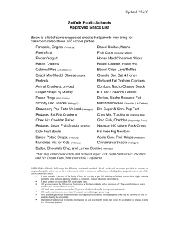 Suffolk Public Schools Approved Snack List
