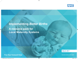 Implementing Better Births: A resource pack for