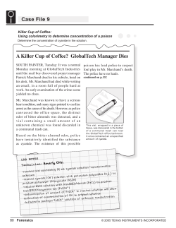 Case File 9 A Killer Cup of Coffee? GlobalTech manager Dies