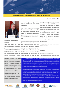 Border Management Programme in Central Asia (BOMCA)
