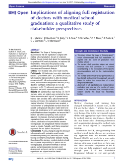 Implications of aligning full registration of doctors with