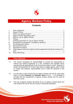 Agency Workers Policy - City and County of Swansea