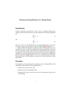 Rotational Equilibrium of a Rigid Body