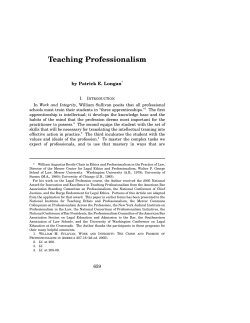 Teaching Professionalism - Mercer University | Walter F. George