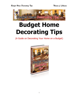 Budget Home Decorating Tips