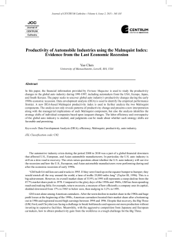 Productivity of Automobile Industries using the Malmquist Index