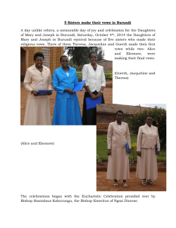 5 Sisters make their vows in Burundi A day unlike others, a