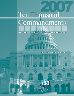 Ten Thousand Commandments - Competitive Enterprise Institute