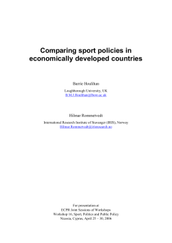 Comparing sport policies in economically developed countries