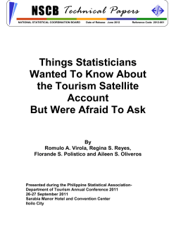 Things Statisticians Wanted To Know About the Tourism Satellite