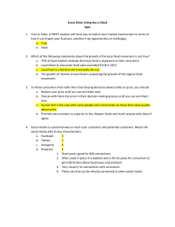Every Silver Lining has a Cloud Quiz 1. True or False. A SWOT