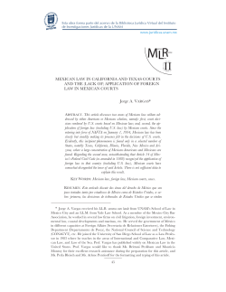 MEXICAN LAW IN CALIFORNIA AND TEXAS COURTS AND THE