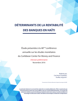 d&eacute;terminants de la rentabilit&eacute; des banques en ha&iuml;ti