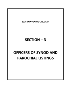 Officers of Synod and Parochial Listing