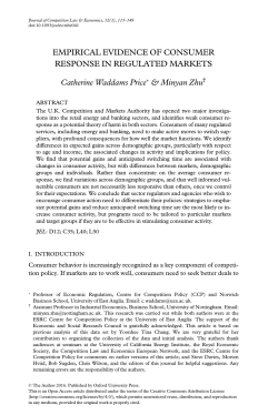 empirical evidence of consumer response in regulated markets