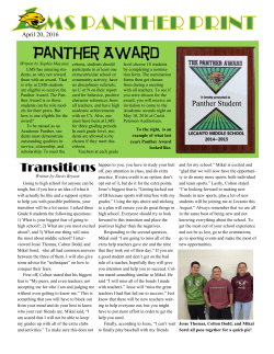 Panther Award - Lecanto Middle School