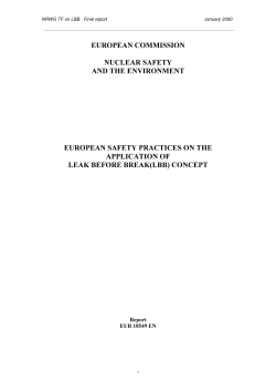 European safety practices on the application of leak before break