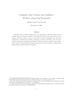 Confidence Men? Gender and Confidence: Evidence among Top