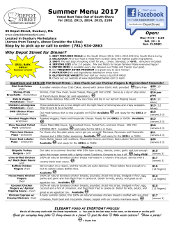 Summer Menu 2017 - Depot Street Market