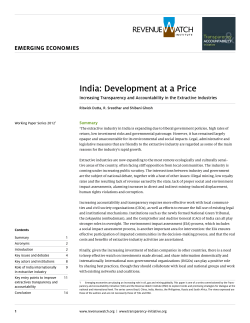 India: Development at a Price - Transparency and Accountability
