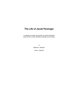 The Life of Jacob Persinger