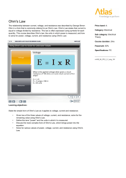 Ohm`s Law - Atlas Knowledge