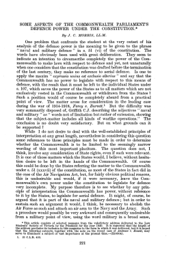 Morris, J C --- "Some Aspects of the Commonwealth Parliament`s
