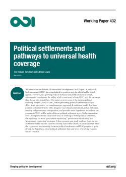Political settlements and pathways to universal health coverage
