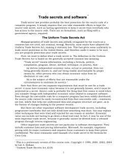 Trade secrets and software*